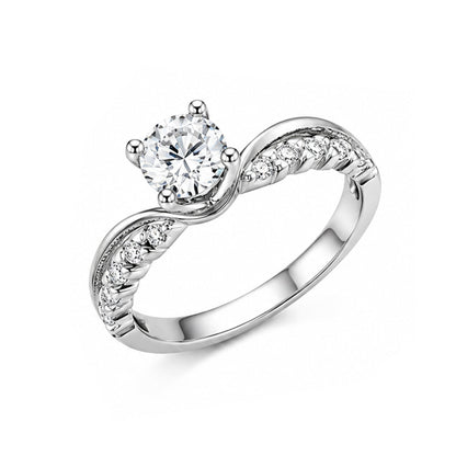RS-10101 | D-Color 1CT Ring | White Gold Plated