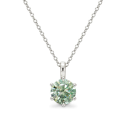NS-30092 | Fancy Color 2CT Pendant Necklace | White Gold Plated