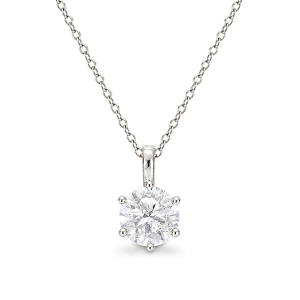 NS-30091 | D-Color 2CT Pendant Necklace | White Gold Plated