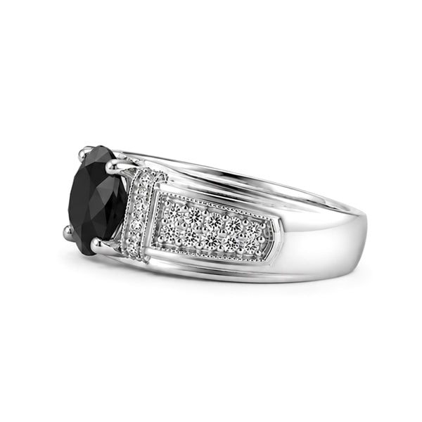 RS-10253 | Men's Fancy Color 1CT Ring | White Gold Plated