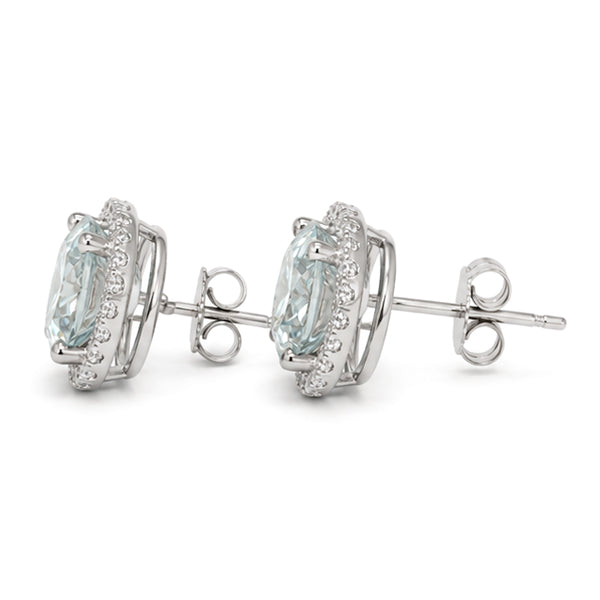 ES-20112 | Fancy Color 4CT Stud Earrings | White Gold Plated