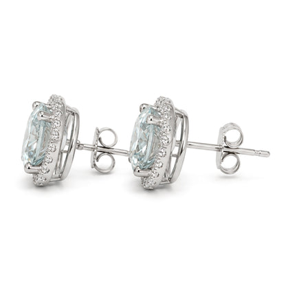 ES-20112 | Fancy Color 4CT Stud Earrings | White Gold Plated
