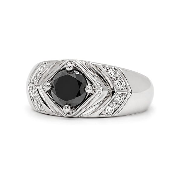 RS-10303 | Men's Fancy Color 1CT Ring | White Gold Plated