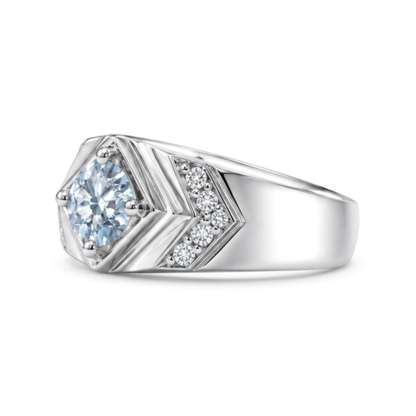 RS-10302 | Men's Fancy Color 1CT Ring | White Gold Plated