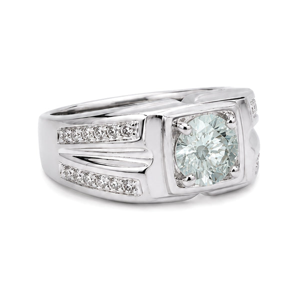 RS-10272 | Men's Fancy Color 1CT Ring | White Gold Plated