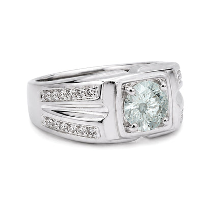 RS-10272 | Men's Fancy Color 1CT Ring | White Gold Plated