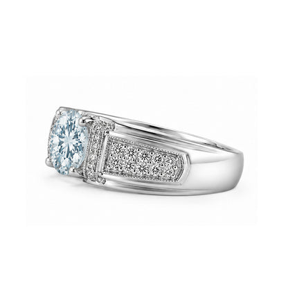 RS-10252 | Men's Fancy Color 1CT Ring | White Gold Plated