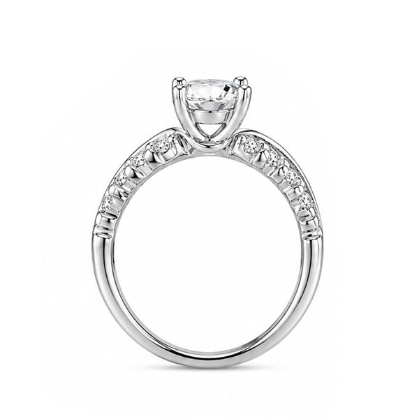 RS-10101 | D-Color 1CT Ring | White Gold Plated