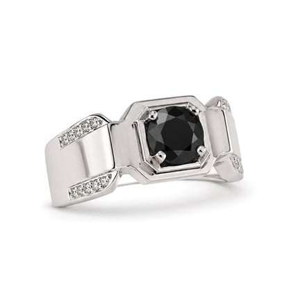 RS-10293 | Men's Fancy Color 1CT Ring | White Gold Plated