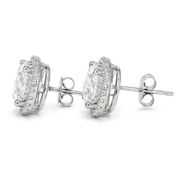 ES-20111 | D-Color 4CT Stud Earrings | White Gold Plated