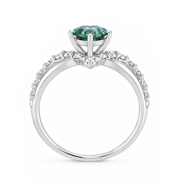 RS-10032 | D-Color 1CT Ring | White Gold Plated