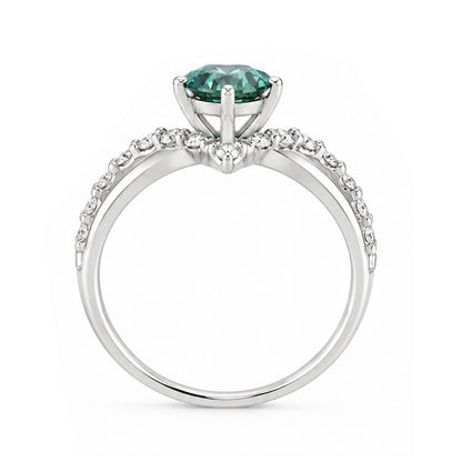 RS-10032 | D-Color 1CT Ring | White Gold Plated