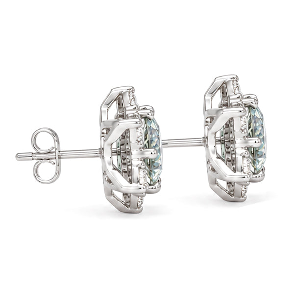 ES-20042 | Fancy Color 2CT Stud Earrings | White Gold Plated