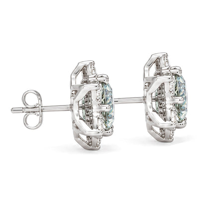 ES-20042 | Fancy Color 2CT Stud Earrings | White Gold Plated