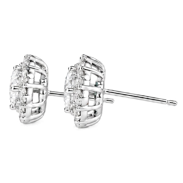 ES-20011 | D-Color 2CT Stud Earrings | White Gold Plated