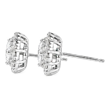 ES-20011 | D-Color 2CT Stud Earrings | White Gold Plated