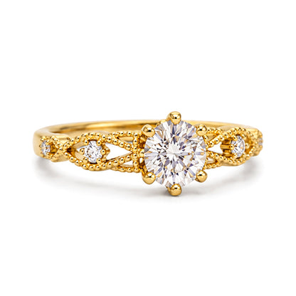 RS-10444 | D-Color 0.5CT Ring | 18K Gold Plated