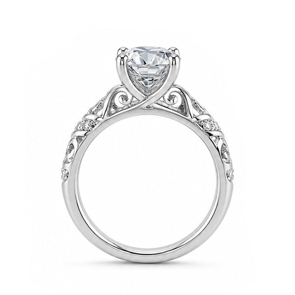 RS-10081 | D-Color 2CT Ring | White Gold Plated