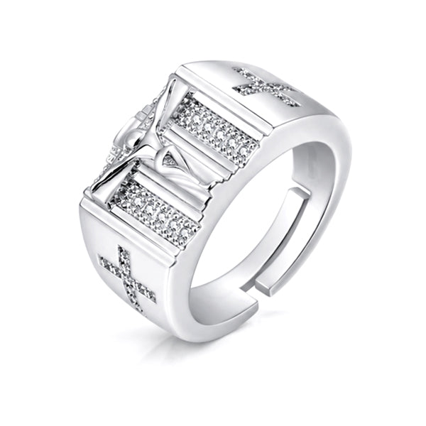 RS-10331 | Men's D-Color 0.24CT Ring | White Gold Plated