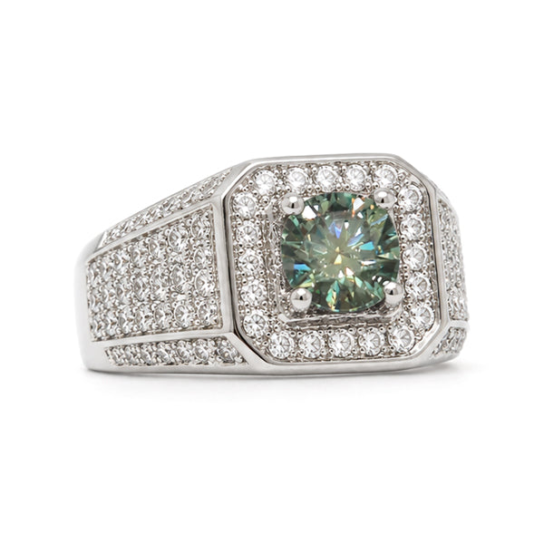 RS-10342 | Men's Fancy Color 1CT Ring | White Gold Plated
