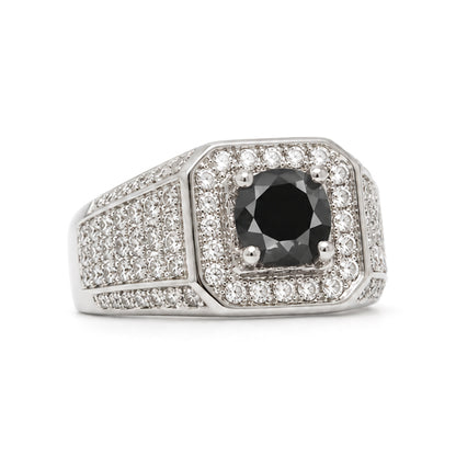RS-10343 | Men's Fancy Color 1CT Ring | White Gold Plated