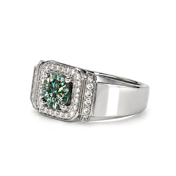RS-10312 | Men's Fancy Color 1CT Ring | White Gold Plated