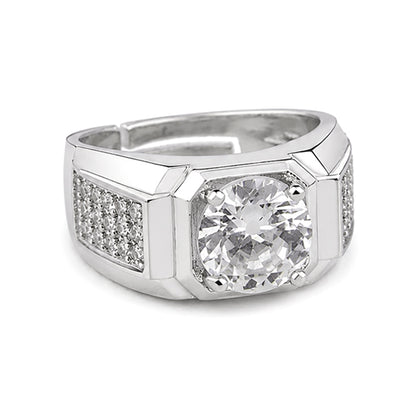 RS-10351 | Men's D-Color 2CT Ring | White Gold Plated
