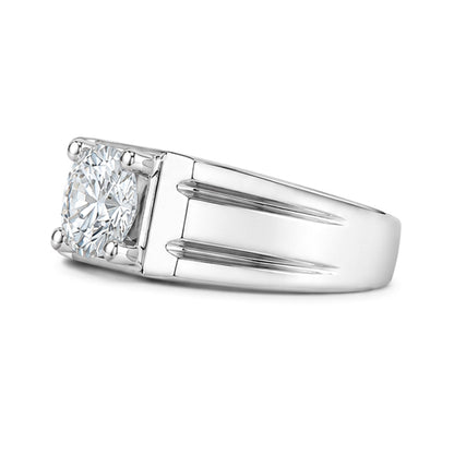 RS-10261 | Men's D-Color 1CT Ring | White Gold Plated