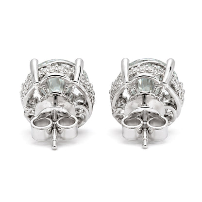 ES-20102 | Fancy Color 2CT Stud Earrings | White Gold Plated
