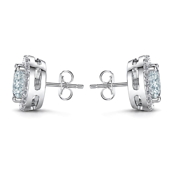 ES-20022 | Fancy Color 2CT Stud Earrings | White Gold Plated