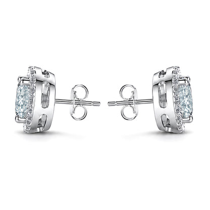 ES-20022 | Fancy Color 2CT Stud Earrings | White Gold Plated