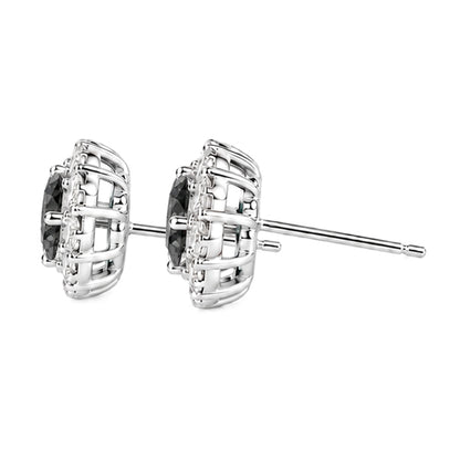ES-20013 | Fancy Color 2CT Stud Earrings | White Gold Plated