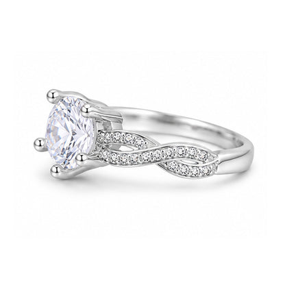 RS-10201 | D-Color 2CT Ring | White Gold Plated