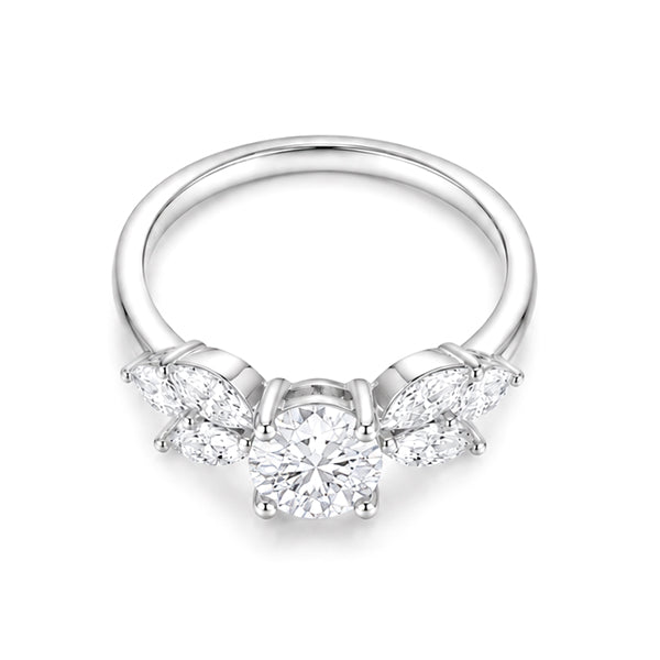 RS-10231 | D-Color 1CT Ring | White Gold Plated
