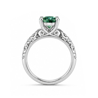 RS-10082 | Fancy Color 2CT Ring | White Gold Plated