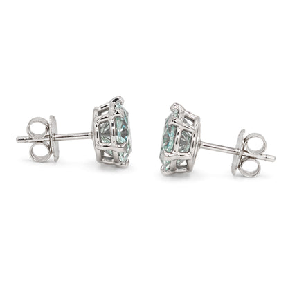ES-20062 | Fancy Color 2CT Stud Earrings | White Gold Plated