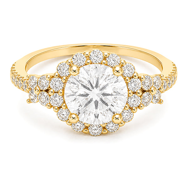 RS-10174 | Fancy Color 2CT Ring | 18K Gold Plated
