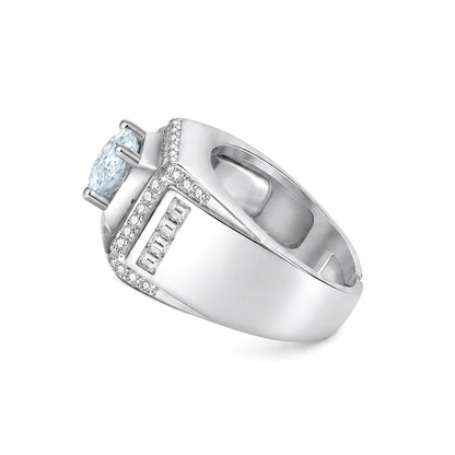 RS-10322 | Men's Fancy Color 1CT Ring | White Gold Plated
