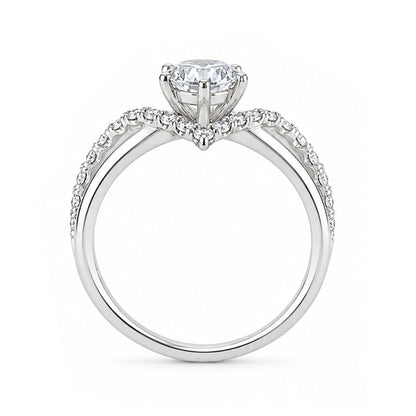 RS-10031 | D-Color 1CT Ring | White Gold Plated