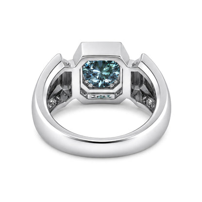 RS-10292 | Men's Fancy Color 1CT Ring | White Gold Plated