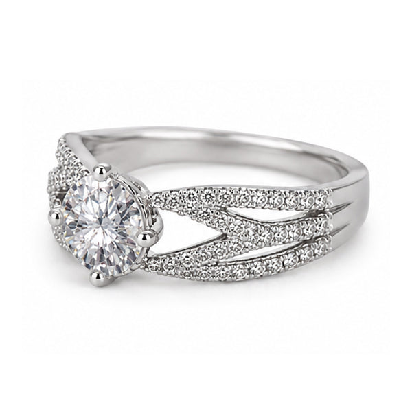 RS-10181 | D-Color 2CT Ring | White Gold Plated