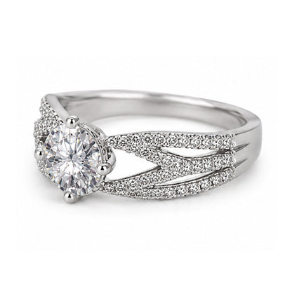 RS-10181 | D-Color 2CT Ring | White Gold Plated