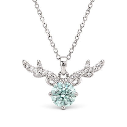 NS-30062 | Fancy Color 2CT Pendant Necklace | White Gold Plated