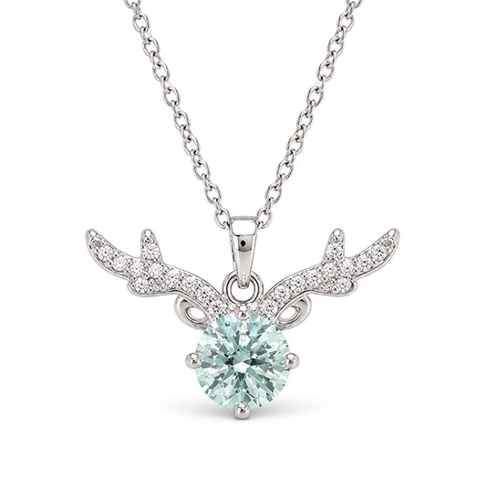 NS-30062 | Fancy Color 2CT Pendant Necklace | White Gold Plated