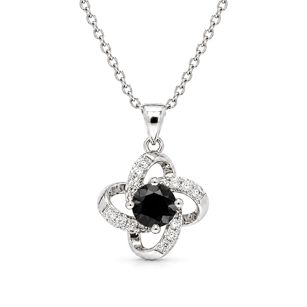NS-30053 | Fancy Color 1CT Pendant Necklace | White Gold Plated