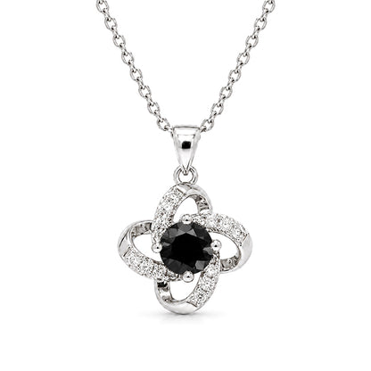 NS-30053 | Fancy Color 1CT Pendant Necklace | White Gold Plated