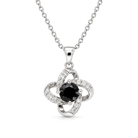NS-30053 | Fancy Color 1CT Pendant Necklace | White Gold Plated