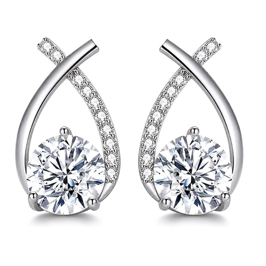 ES-20131 | D-Color 2CT Earrings | White Gold Plated