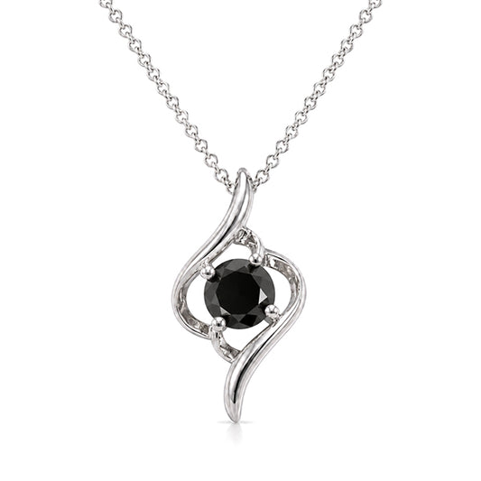 NS-30033 | Fancy Color 1CT Pendant Necklace | White Gold Plated