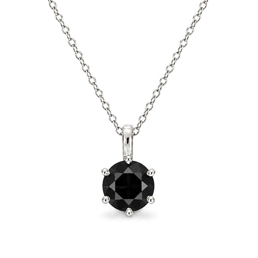 NS-30093 | Fancy Color 2CT Pendant Necklace | White Gold Plated